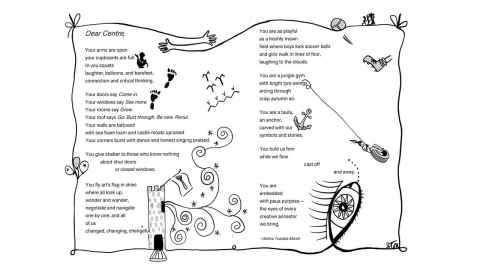 Dear Centre poem artwork by Selina Tusitala Marsh
