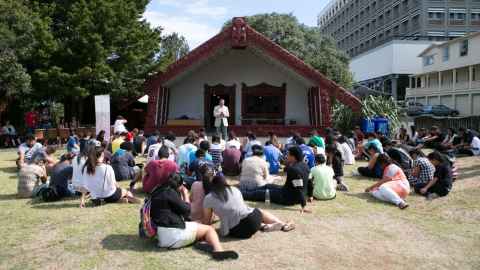 The Marae and students at the Business School