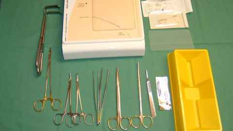 Medical tools on a table