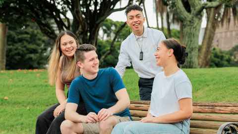 Group of students having fun