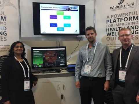 The heart app on display at the Whānau Tahi booth during the 2017 HiNZ Conference