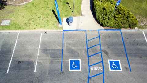 A disabled parking space