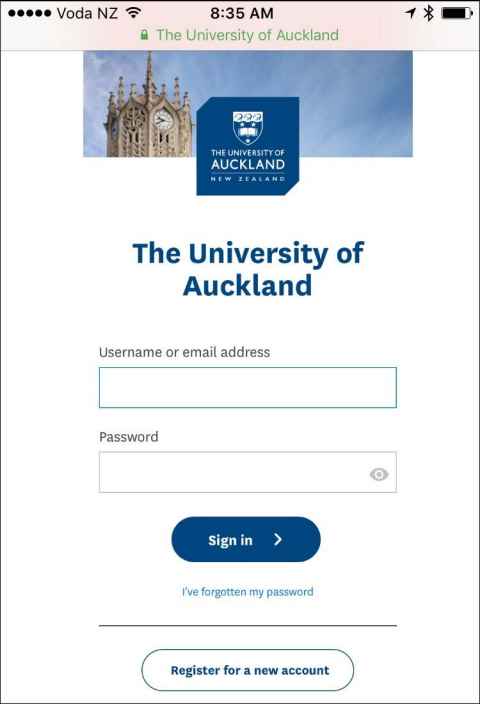 Single Sign-On page (Mobile device)