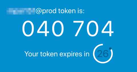 Authy - token screen