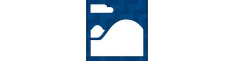 Icon with one stylised mountain in foreground, one in the middle ground, and a cloud above. Background is an ascending diagonal two-tone zig-zag or poutama step pattern.