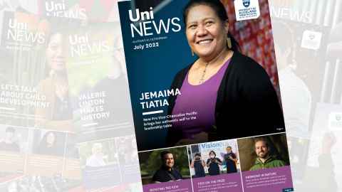 July 2022 UniNews cover showing Jemaima Tiatia