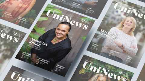 The cover of October UniNews, featuring Jamie-Lee Rahiri.