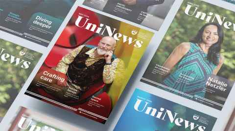 The cover of May 2026 UniNews, featuring Professor Andrew Jull