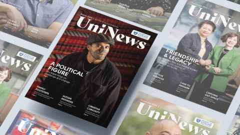 The cover of March UniNews, featuring Eru Kapa-Kingi.
