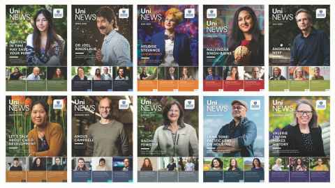 Covers of the 2021 UniNews issues