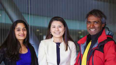 Professor David Sundaram, Khushbu Tilvawala and Claris Chung.