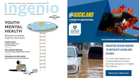 Covers of Ingenio magazine and @auckland.