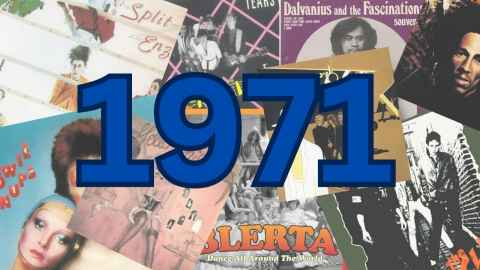 1970s record covers with '1971' written in blue.