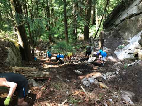 Trail building day at Murrin Provincial Park, Vancouver