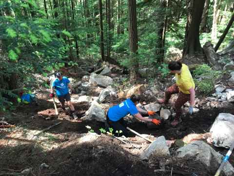 Trail building day at Murrin Provincial Park, Vancouver