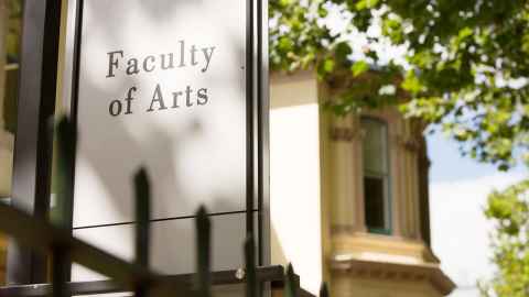 Faculty of Arts sign.
