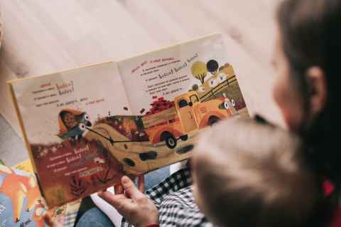 Woman reading to a child