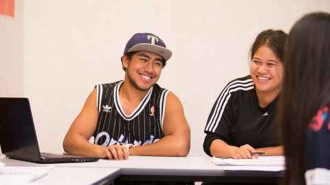 Tuākana Arts students studying together