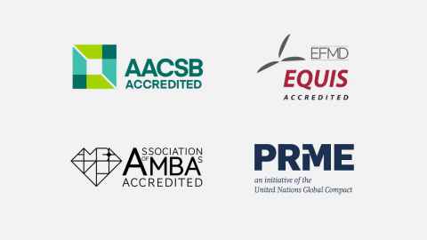 AACSB, AMBA and EQUIS logos