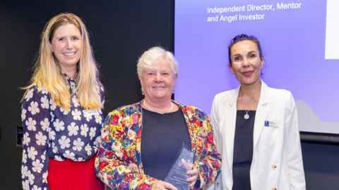 Director of the Centre for Innovation and Entrepreneurship Darsel Keane and Interim Dean, Professor Carla Houkamau with independent director, mentor and angel investor, Debra Hall. 