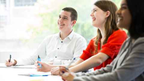 Students attending a workshop