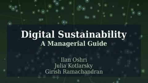 Book Cover of Digital Sustainability: A managerial guide.