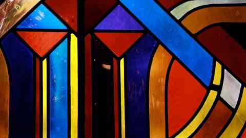 Colourful stained glass.