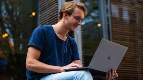 man on a laptop