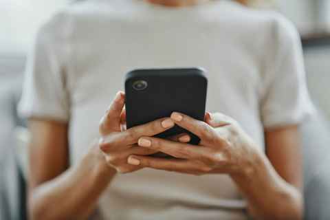 Woman using cellphone