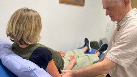 Richard Roxburgh in the neurogenetics research clinic