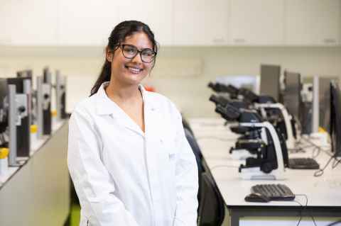 Students in a lab setting 