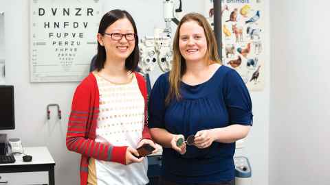Tina Gao, PhD in Optometry candidate, pictured with one of her supervisors Dr Joanna Black, is a recipient of the University of Auckland Doctoral Scholarship and the HC Russell Memorial Postgraduate Scholarship.
