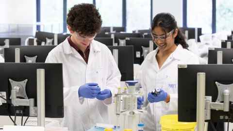 Students in a laboratory 