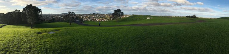 Puketāpapa, Mt Roskill looking towards Maungawhau, Mt Eden and Maungakiekie, One Tree Hill in winter