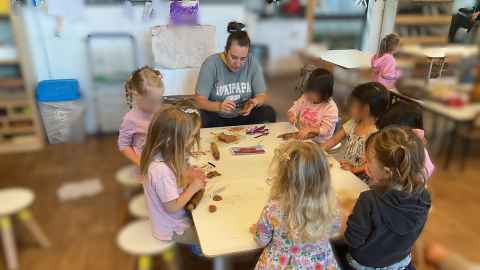 Children doing crafts