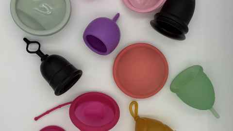 Colourful menstrual products