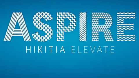 "Aspire" logo on a blue blackground