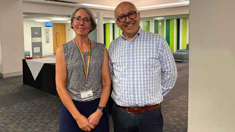 Photo of Professor Cathy Stinear and Dr Guillermo Merelo.
