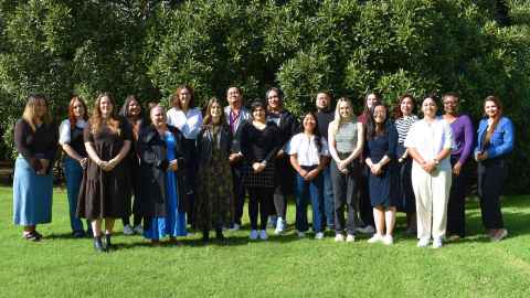 Outdoor group photo of the Campus Care team. 