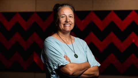 Photo of Professor Matire Harwood, one of the academics who spoke at the event. 