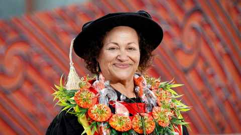 Photo of Abigail McClutchie in her doctoral regalia. 