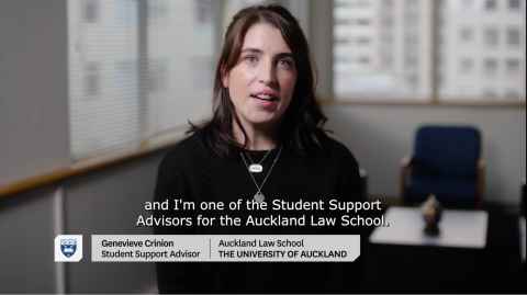 screenshot from a video of a Law student support adviser