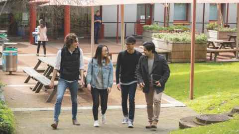 law students walking together