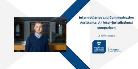 A man's portrait and the words 'Intermediaries and Communication Assistants: An inter-jurisdictional comparison, Dr John Taggart'.