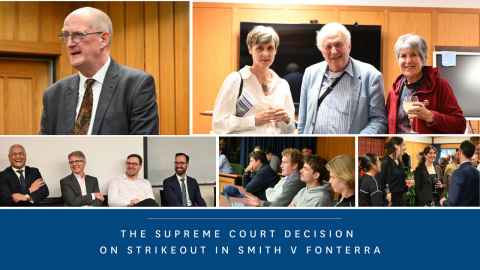 Images of people put together with words below: The Supreme Court Decision on Strikeout in Smith v Fonterra.