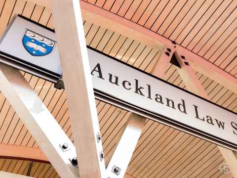 Auckland Law School building sign
