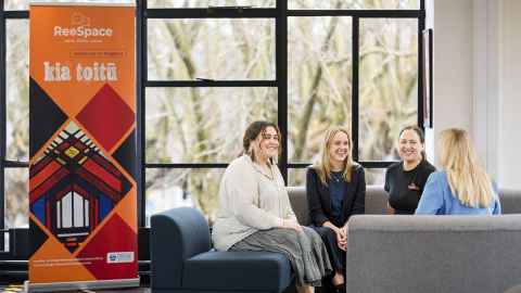 ReoSpace participants meeting and practising te reo Māori in the General Library.