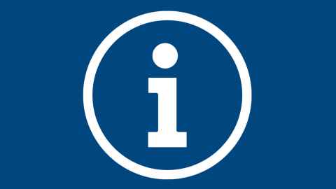 The letter 'i' in a circle to signify information.