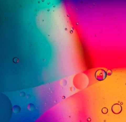A multi-colour abstract panel, with bubbles.  