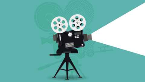 graphic of film camera projecting